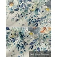 thumbnail image 6 of Eucalyptus Blue Linen Curtain Valance for Bedroom/Bathroom/Kitchen/Living/Dining Room Window,Retro Floral Pastoral Country French Leaf Pocket Topper Drapes Decorative Cafe Drapery Panel 42"x12", 6 of 6