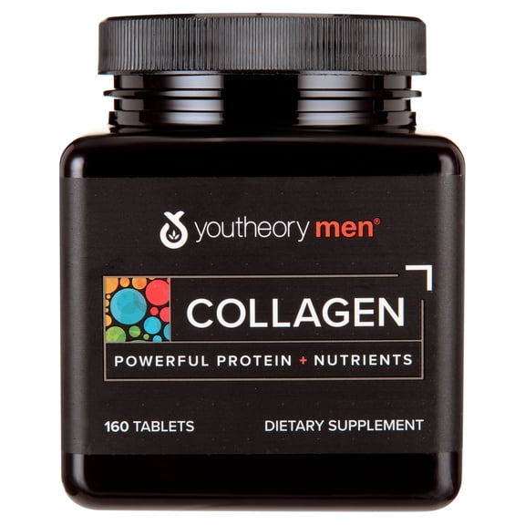 Youtheory Men Collagen Dietary Supplement Hair & Skin Support, 160 Count
