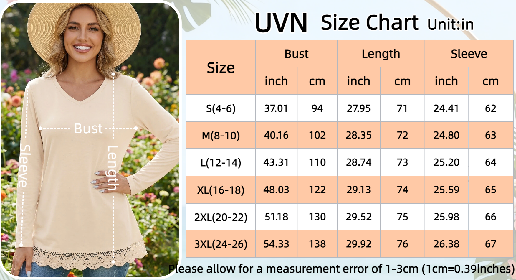UVN Women's Long Sleeve V-Neck Lace Trim Tunic photo 7