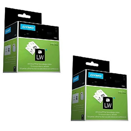 DYMO 30857 Name Badge Labels for Label Printers, White, 2-1/4'' x 4'', 250 Labels Per Roll 2 ...