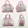 thumbnail image 5 of Jessica Simpson Overnight Weekender Duffel Travel Tote Bag with Adjustable Luggage Shoulder Strap for Women, Travel, Gymnastics, Sports and Recreation in Metallic Mermaid, 5 of 5