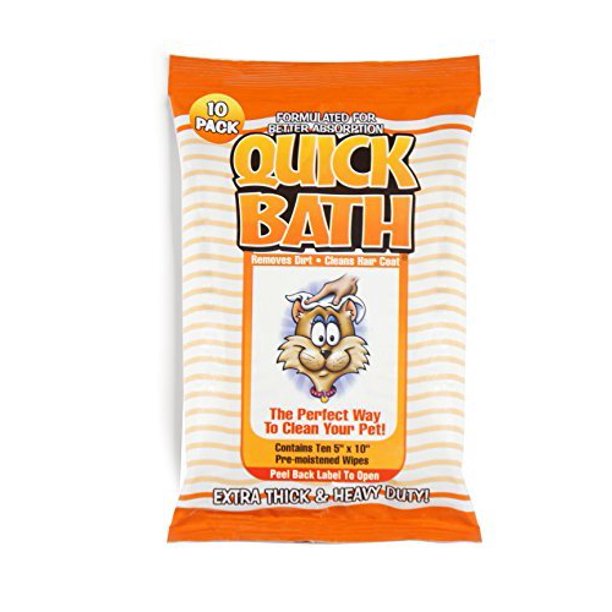 Quick Bath Wipes for Cats, 10 count