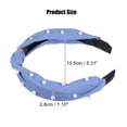 thumbnail image 4 of Satén Anudado Perla Diadema, para Mujeres, Azul, 1.1 Pulgadas Ancho, 4 of 7