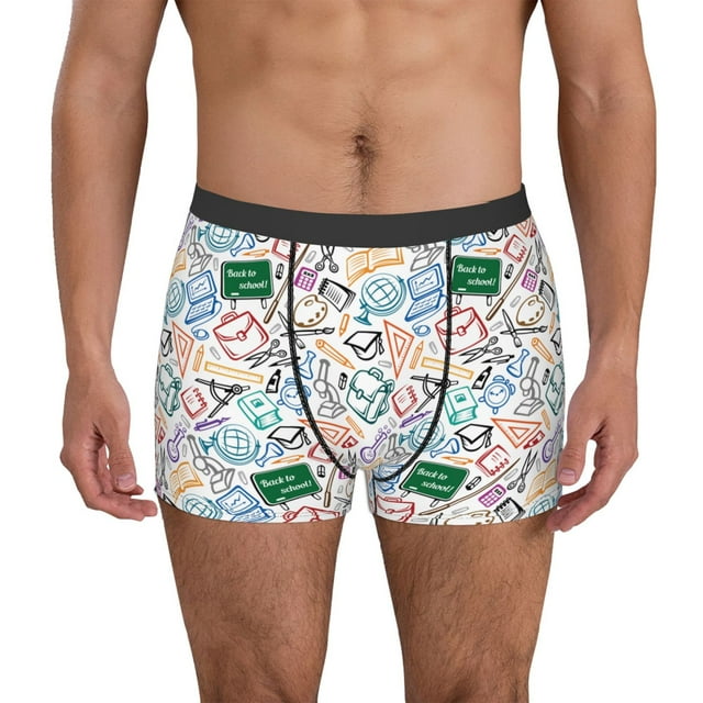 Lukts sous-Vêtements pour Hommes Motif Rentrée des Classes Boxeur Briefs avec Ceinture Couverte - Grand