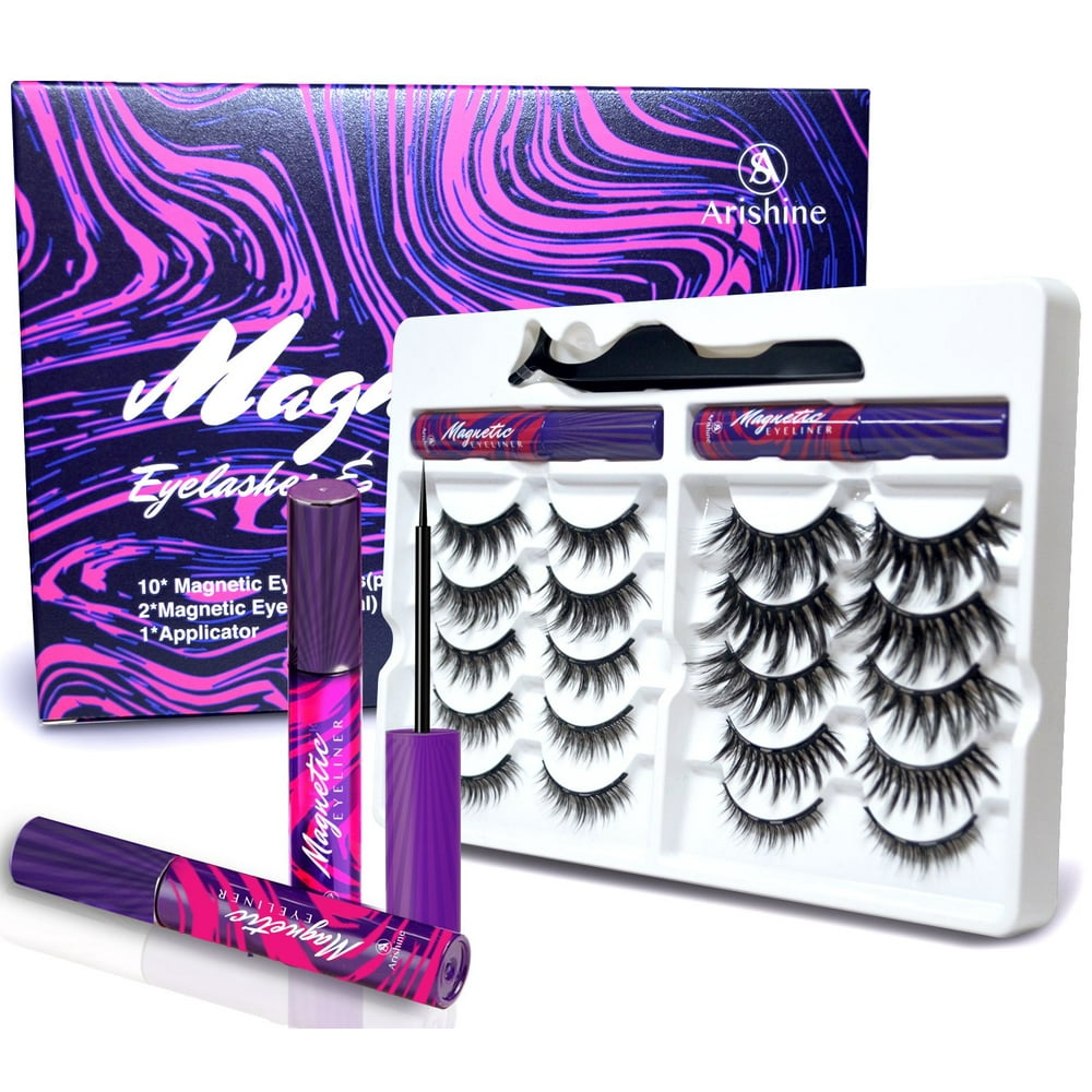 Arishine 3D 5D Eyeliner & Eyelashes Kit / 10 Pairs Walmart
