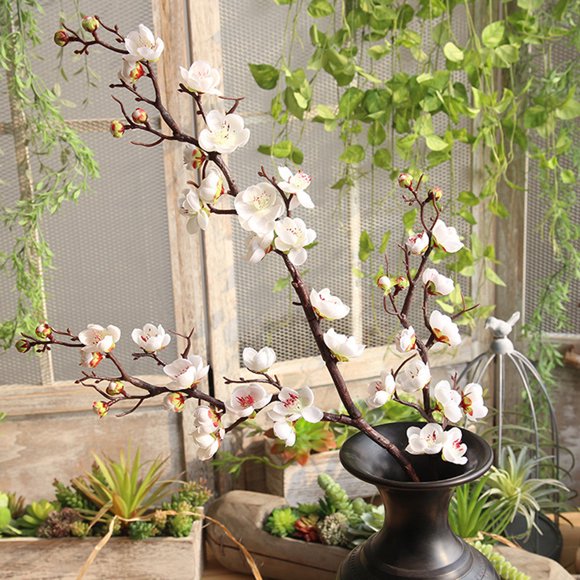 RKSTN faux flowers Plum Blossom Artificial Silk Fake Flowers Floral Wedding Bouquet Party Decor WH