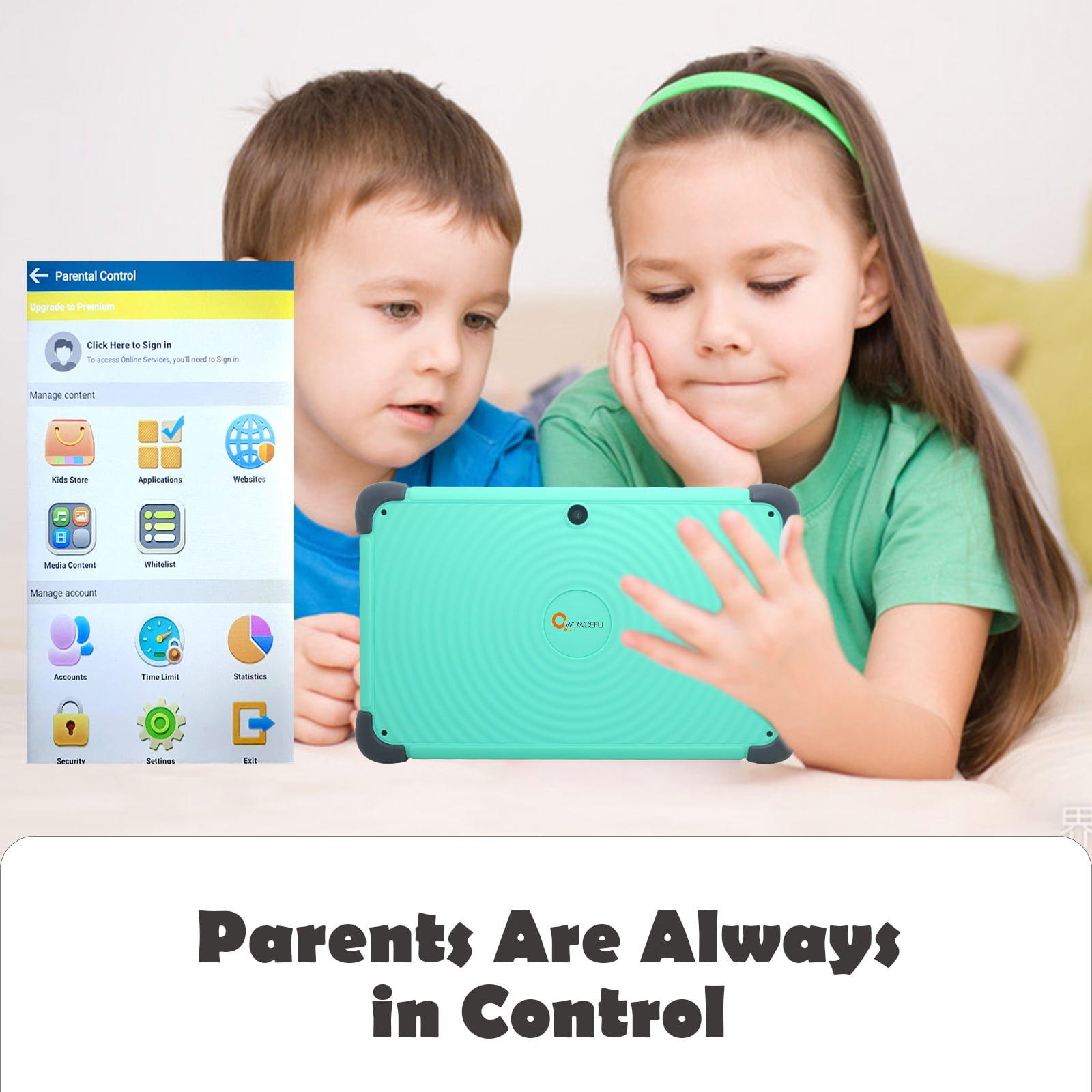 Tablette Enfants 8 Pouces Android 11 Éducative Tablette avec WiFi Bluetooth  1280x800 3GB RAM 64GB ROM Quad Core 4000mAh Double Caméra Google Play