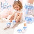 thumbnail image 4 of Kids Ruffle Socks for Girls Plaid Bow Lace Frilly Dress Sock Soft Cotton Turn Cuff Cute Princess Toddler Socks Party Gift*1pc, 4 of 5
