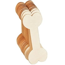 HEMOTON 40Pcs Wooden Dog Bones Cutouts Plain Unfinished Wood Craft Slices Art Painting Toy