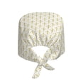 thumbnail image 2 of Kdxio White And Gold Geometry Pattern Turban Hat for Women Men Comfortable Adjustable Cleaning Working Cap with Sweatband, 2 of 8