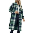 thumbnail image 2 of Goodtrade8 Jackets for Women Button Plus Size Wool Coats Casual Plaid Long Sleeve Pocket Collared Tops for Women 2025, 2 of 7