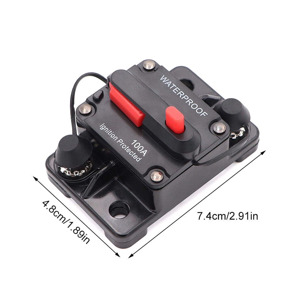 30A 40A 50A 60A 70A 80A 100A 120A 150A 200A 250A 300A AMP Circuit Breaker Fuse Reset 12\-48V DC Car Boat Auto Waterproof 2020 100A