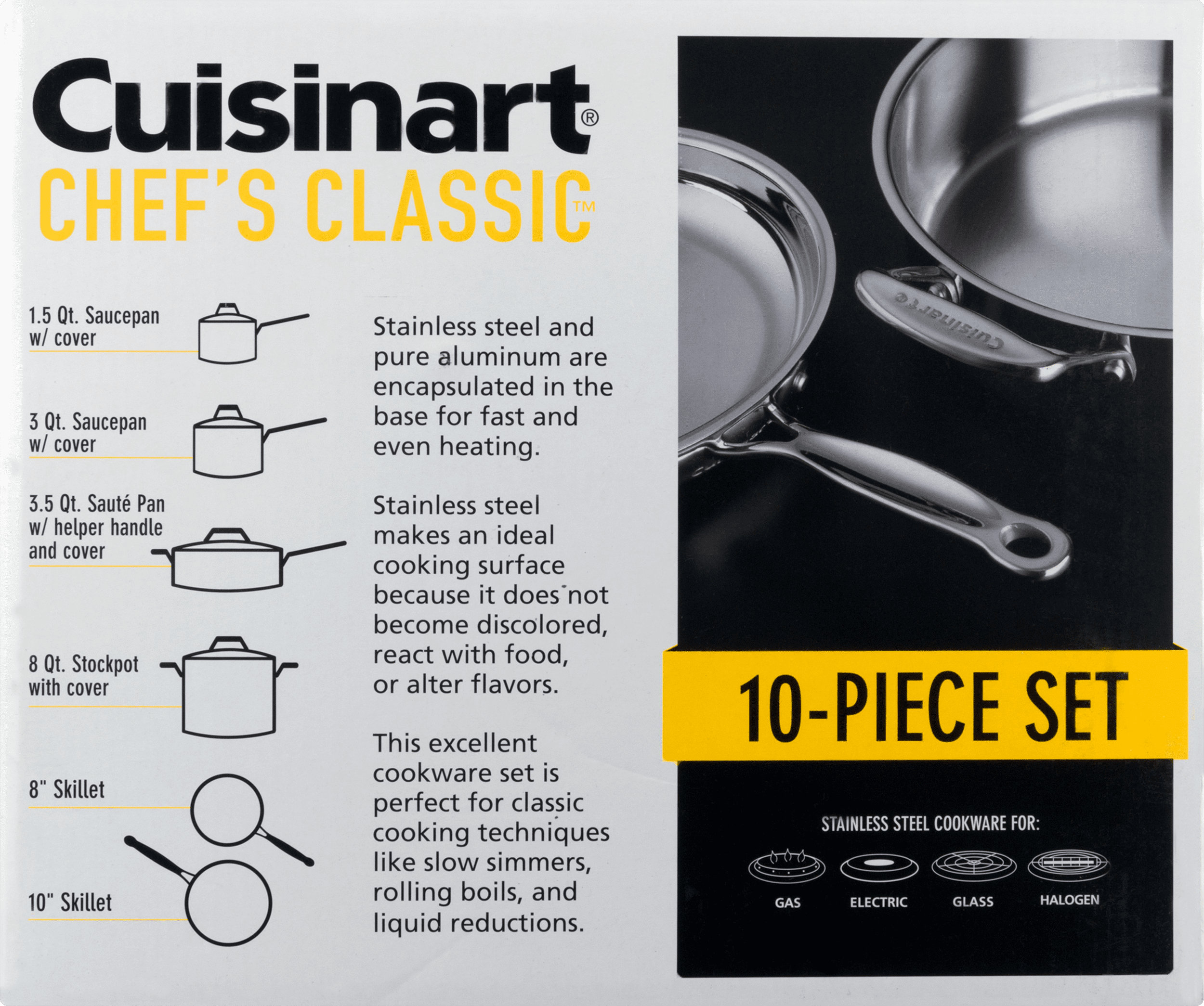 Cuisinart Chef&s Classic Stainless Stockpot with Cover 10 Quart