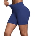 thumbnail image 2 of ClodeEU Women's High Waist Tummy Control Biker Shorts, Seamless Butt Lifting Workout Yoga Shorts a-Blue,Women's Plus XL, 2 of 8