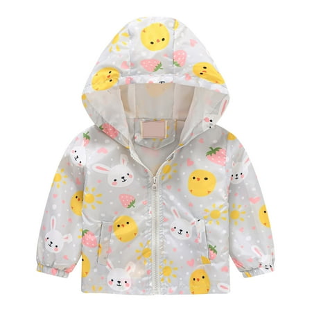 

QISIWOLE Fall Winter Coats for Toddler Kids with Hoods Baby Boys Girls Cute Cartoon Pattern Windproof Jacket Hooded Coat Deals