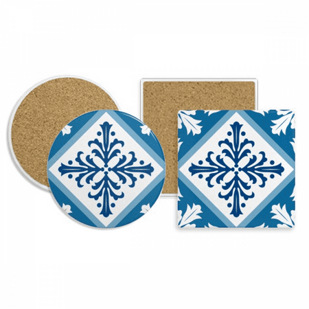 

Talavera Decorative Flower Ilustration Coaster Cup Mug Holder Absorbent Stone Cork Base Set
