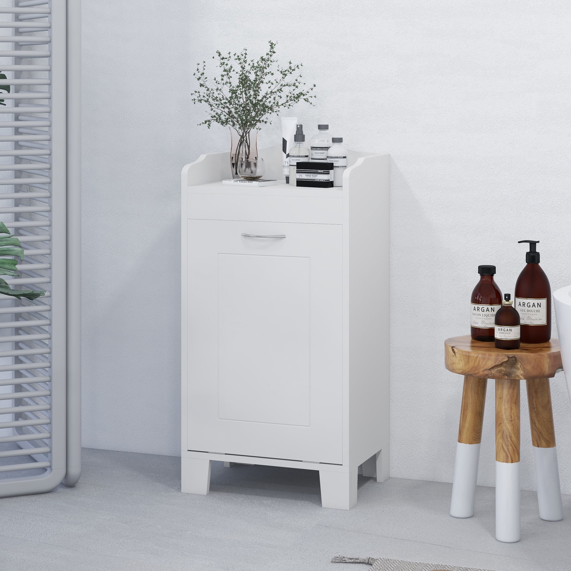 HOMCOM 31" Tilt Out Laundry Hamper, Free Standing Home Organizer Hamper