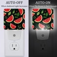 thumbnail image 2 of Watermelon LED Square Night Lights - Energy Efficient Plug-in Wall Lamp with Auto Sensor, Soft Glow Illumination - for Bedroom, Nursery, Bathroom - Set of 2, White, 2 of 6