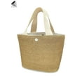 thumbnail image 4 of PULLIMORE Women Straw Beach Tote Bags Handmade Woven Bag with Handle Boho Summer Handwoven Handbag Purse (White), 4 of 9