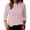 *Pink, variant on ClodeEU Women's Crew Neck Striped 3/4 Sleeve Blouse,Casual Loose Fit Basic Top Black,Women's Plus L
