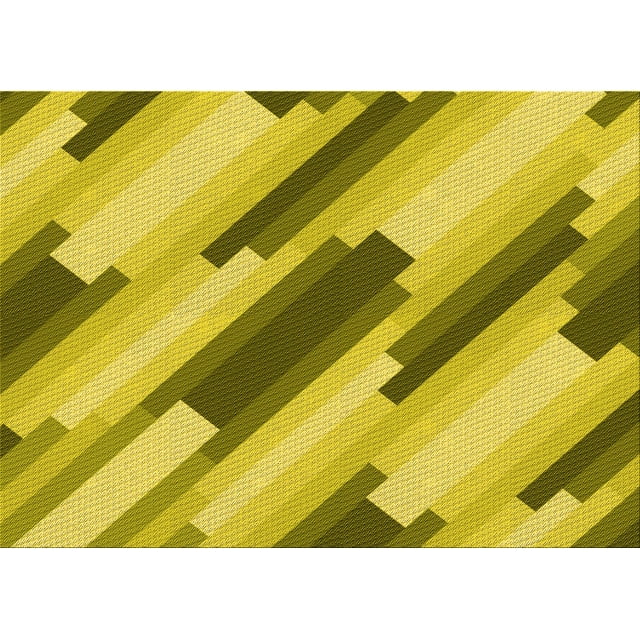 Ahgly Company Tapis Rectangulaire Lavable en Machine Intérieur Transitionnel Jaune, 2 Pieds x 5 Pieds