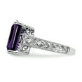 thumbnail image 4 of Primal Gold 14 Karat White Gold 12x10mm Emerald Cut Amethyst and AA Diamond Ring, 4 of 7