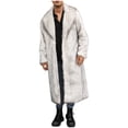 thumbnail image 6 of Mens Faux Fur Coat Winter Long Fleece Parka Overcoat Warm Thicken Soft Lapel Cardigan Trench Fashion Outwear, 6 of 7