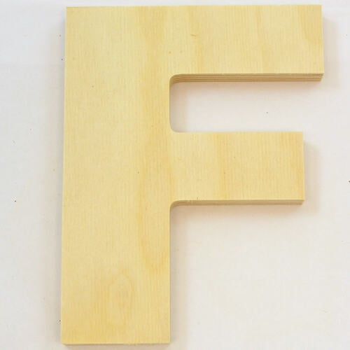 Package of 1, 10 Inch X 1" Thickness Baltic Birch Wood Letter "F" in The Arial Font | Thick | Upper Case for Art & Craft Project, Made in USA