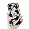 thumbnail image 1 of Branple Compatible Con Iphone 16 Funda Transparente Lindo Patrón De Gato Negro Con Funda Protectora De Tpu Suave Y Delgada A Prueba De Golpes Para Mujer Diseñada Para Iphone 16 De 6,1 Pulgadas, 1 of 5
