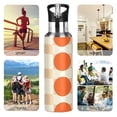 thumbnail image 7 of Yayeee 20oz Double Wall Stainless Steel Water Bottle with Flip Straw, Orange Geometric Circles, 7 of 7
