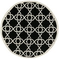 thumbnail image 4 of SAFAVIEH Dhurrie Edgar Geometric Moroccan Wool Area Rug, Black/Ivory, 8' x 8' Round, 4 of 10