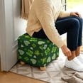 thumbnail image 4 of Jiueut Green Shamrock Butterfly Heart Print Ottoman Slipcover, Anti Slip Square Cushion Thick Footstool Protection Universal Fit for Most Footrest Sofa Saint Patrick's Day Decor, 4 of 7