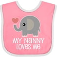 thumbnail image 3 of Inktastic My Nanny Loves Me Grandchild Boys or Girls Baby Bib, 3 of 4