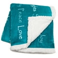 thumbnail image 3 of Chanasya Warm Hugs Positive Energy Healing Thoughts Super Soft Fleece Sherpa Comfort Caring Teal Blue Gift King Bed Blanket - Get Well Soon Gift for Women Men Patient - Teal King Blanket, 3 of 7