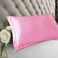 thumbnail image 3 of asddcavvf Solid Color Silk Pillowcase Silk No Zipper Envelope Pillow Pillow Cover Zipper Pillowcase Size, 3 of 6