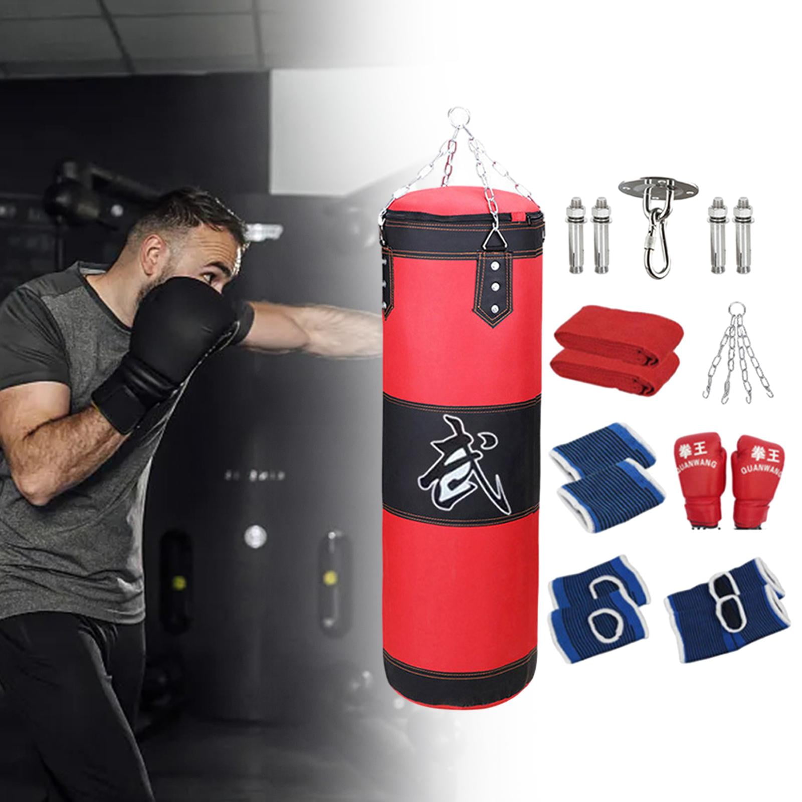 DimyFew Fillable Punching Bag Unfilled Punching Bag Fitness Heavy Bag Workout Boxing Bag Red 100cm
