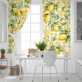 thumbnail image 5 of Yellow Lemons Blackout Curtains for Bedroom, Summer Botanical Checkered Pastoral Thermal Insulated Kitchen Drapes with Grommets, Light Blocking Window Treatment, 2 Panels 52" x 96", 5 of 7
