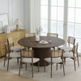 thumbnail image 2 of MAYEERTY 60" Round Dining Tables Mid-Century Kitchen Table for Dining Room, Walnut, 2 of 9
