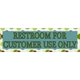 thumbnail image 2 of 10in x 3in Polka Dot Restroom For Customer Use Only Sticker, 2 of 2