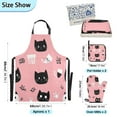 thumbnail image 3 of 5-Piece Kitchen Apron Set with Heat-Resistant Gloves & Insulation Mats for Cooking, Baking, BBQ Cats and Cat Cups, 3 of 6