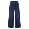thumbnail image 3 of Wide Leg Jeans for Women Fashion High Waisted Stretchy Denim Pants with Pocket Loose Cropped Trouser Jeans, 3 of 6