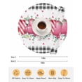 thumbnail image 6 of 15 Inch Round Placemats Set of 4, Valentines Day Non Slip Heat Insulation PP Table Mats, Modern Love Heart Eucalyptus Leaf Black Plaid Washable Place Mats for Kitchen Dining Party Table Decor, 6 of 7