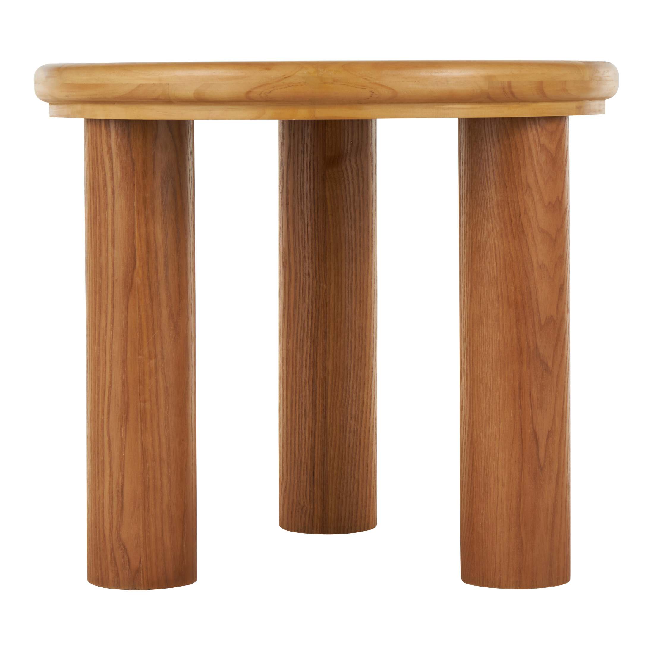 DecMode 24" x 21" Brown Wood Handmade Round Coffee Table with Black Tabletop, 1-Piece