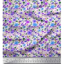 Soimoi Cotton Duck Fabric Leaves & Floral Artistic Print Fabric by The Yard 42 Inch Wide