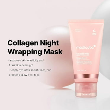 Medicube Collagen Night Wrapping Mask- Improves Skin Elasticity and Firms Skin Overnight-Deeply Hydrates,Moisturizes,75ml/2.52 fl.oz