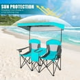 thumbnail image 6 of Kadyn Patio Beach Chairs, Camping Chairs for Outdoors, Portable Folding Camping Canopy Chairs with Cup Holder-Turquoise, 6 of 8