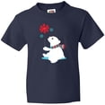 thumbnail image 3 of Inktastic Polar Bear With A Scarf, White Bear, Snowflakes Youth T-Shirt, 3 of 5