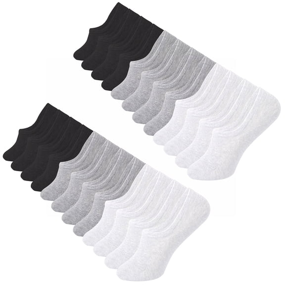 GMZW 12 Pairs Non Slip No Show Socks, Unisex Low Cut Invisible Liner Ankle Socks for Women and Men