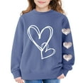 thumbnail image 3 of KAUOD Girls Cute Heart Crew Neck Sweatshirts Oversized Love Graphic Knit Pullover Sweater Kids Cotton Long Sleeve Shirt Tops, 3 of 6