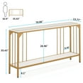 thumbnail image 6 of Tribesigns 70.9 Inch Extra Long Console Table, Modern Narrow Sofa Table, White and Gold Entry Table Behind Couch Table with Open Storage Shelf, Entryway/Hallway Table for Living Room, 6 of 7
